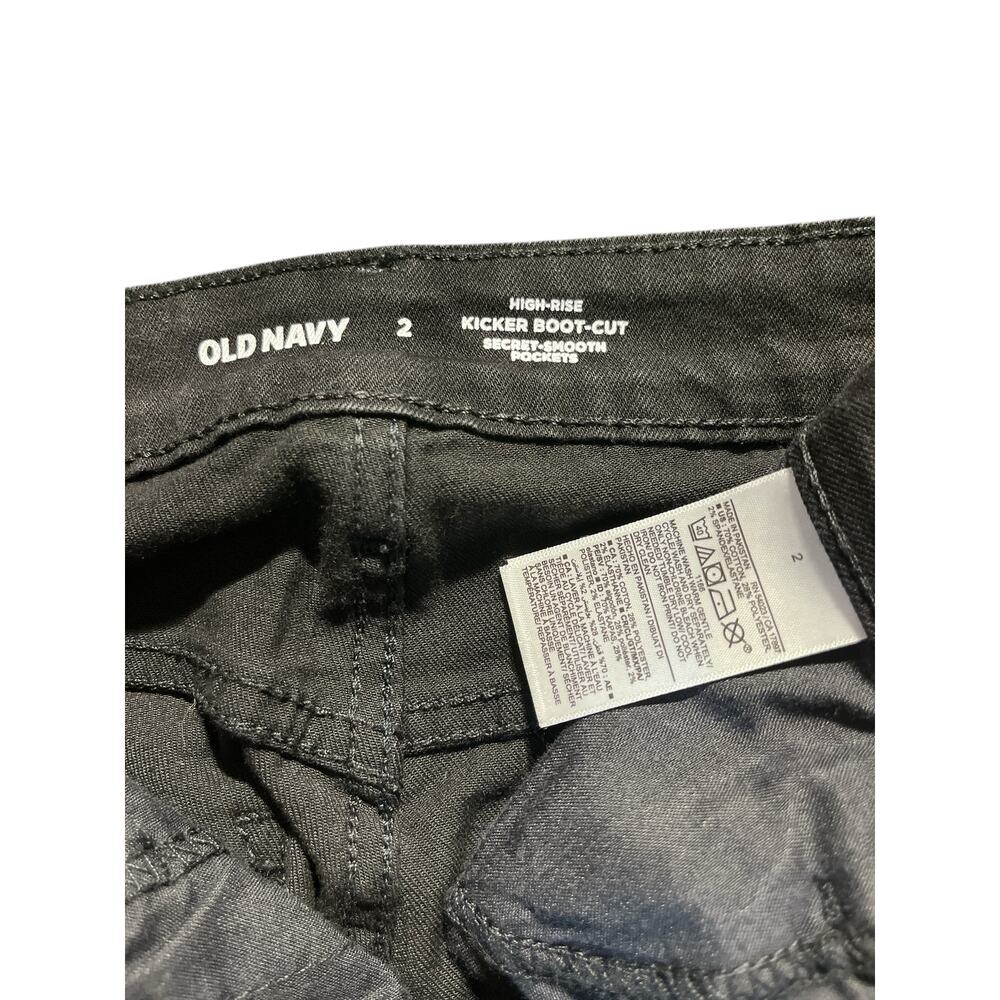 Old Navy High Rise Kicker Boot-Cut Jeans Women Size2 Black Secret Smooth Pockets - Picture 4 of 8